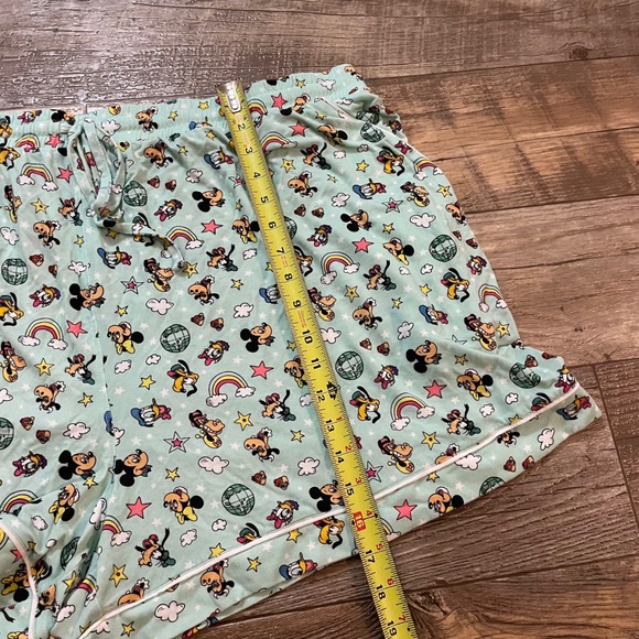 Disney Mickey Mouse Donald Goofy Pajama Set Blue 2X Button Front Shorts Pajamas - Picture 8 of 9